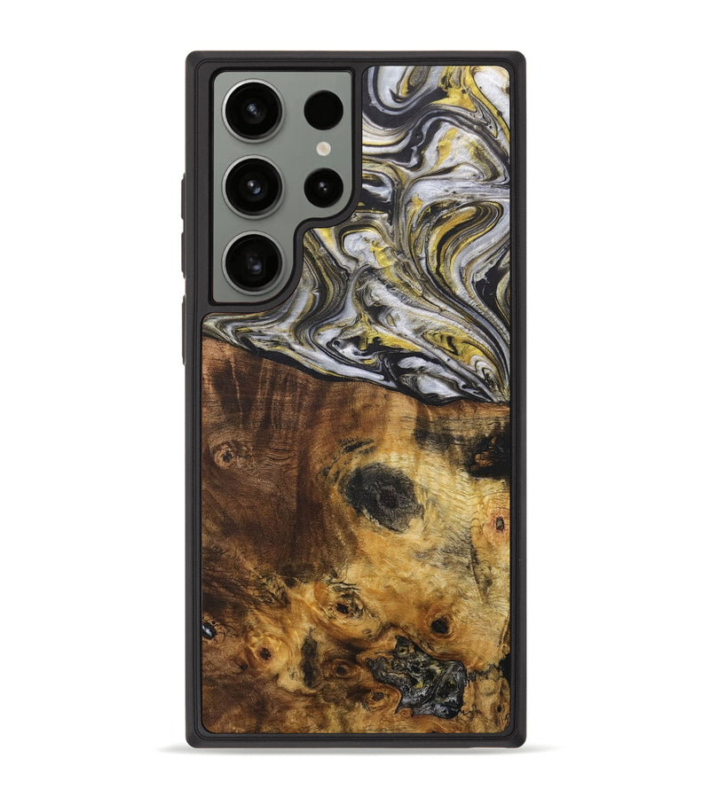 Galaxy S23 Ultra Wood+Resin Phone Case - Dixie (Black & White, 708964)