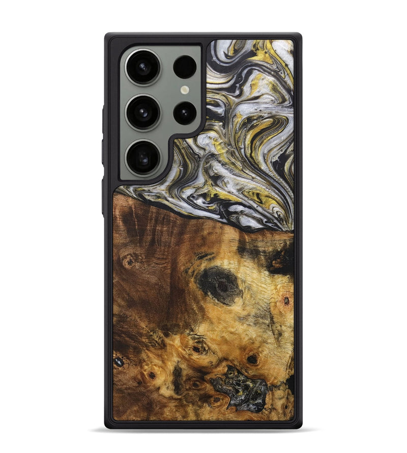 Galaxy S24 Ultra Wood+Resin Phone Case - Dixie (Black & White, 708964)