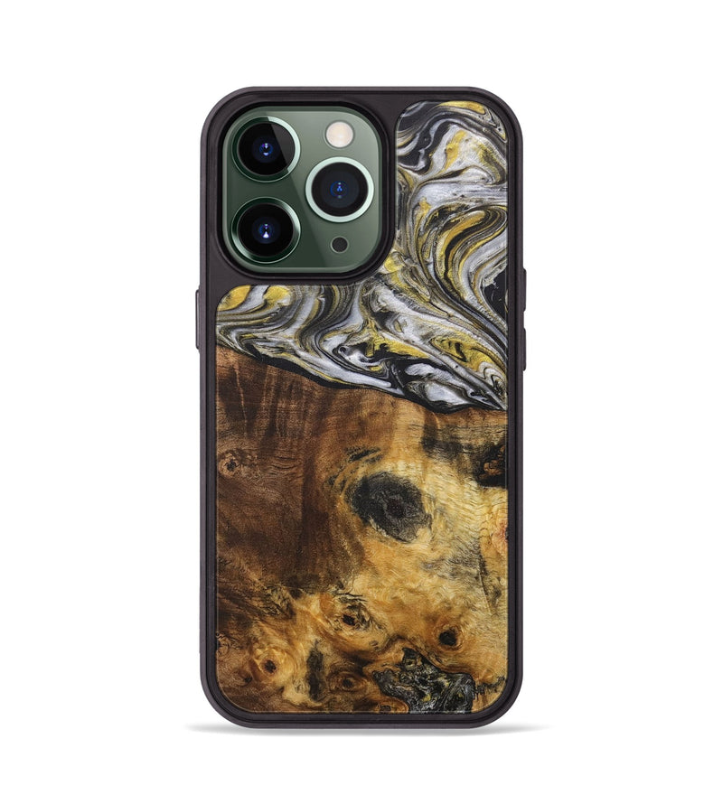 iPhone 13 Pro Wood+Resin Phone Case - Dixie (Black & White, 708964)