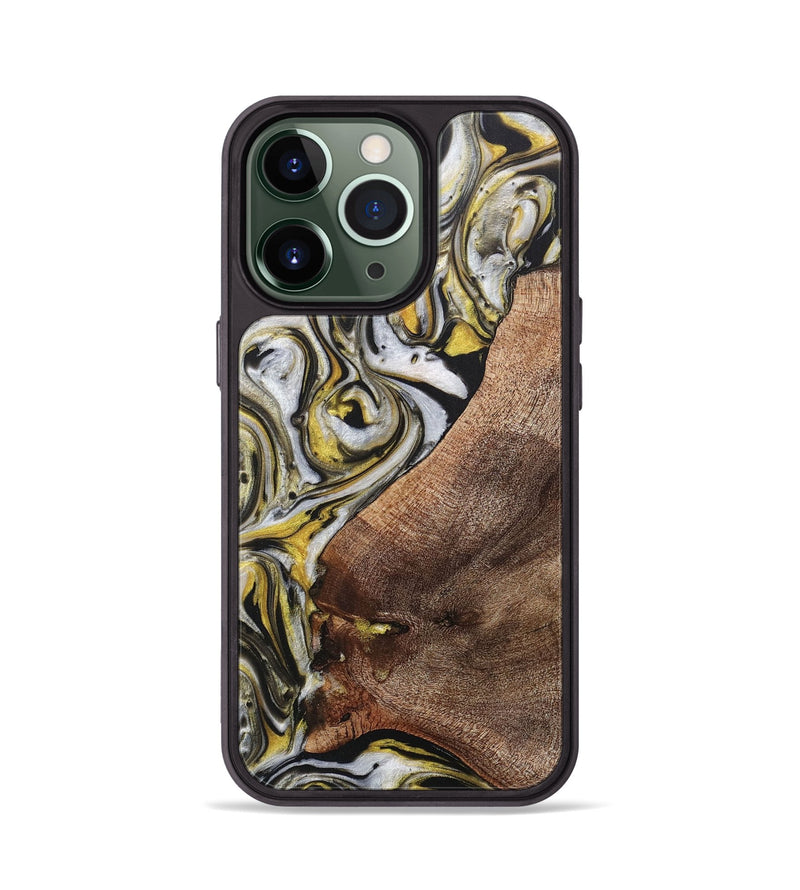 iPhone 13 Pro Wood+Resin Phone Case - Luann (Black & White, 708965)