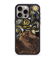 iPhone 15 Pro Max Wood+Resin Phone Case - Faith (Black & White, 708975)