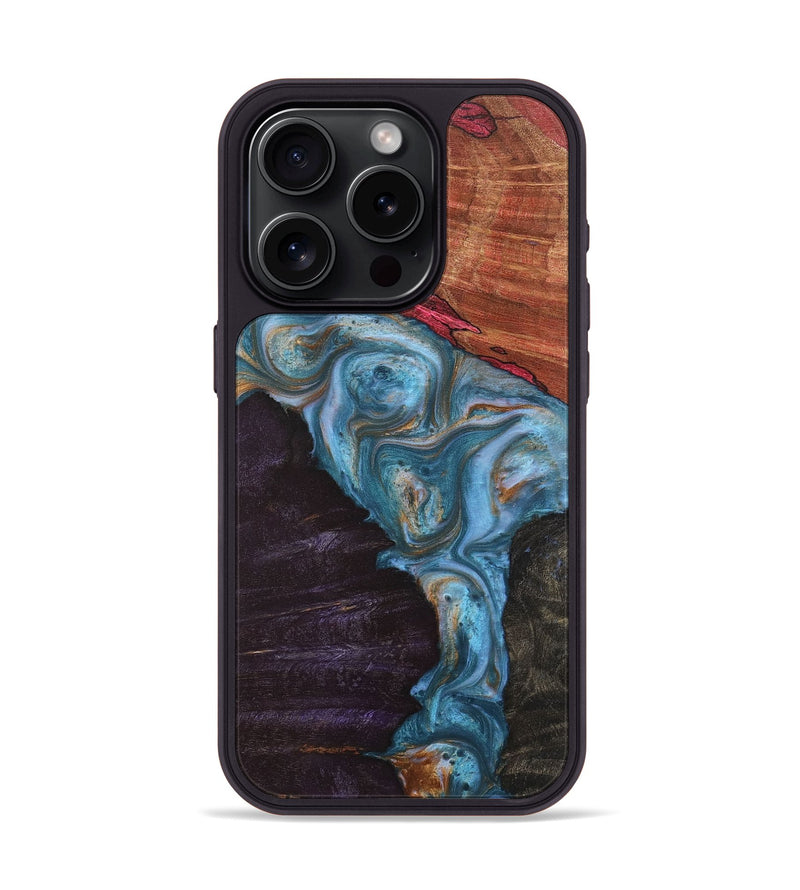 iPhone 15 Pro Wood+Resin Phone Case - Brenda (Mosaic, 708980)