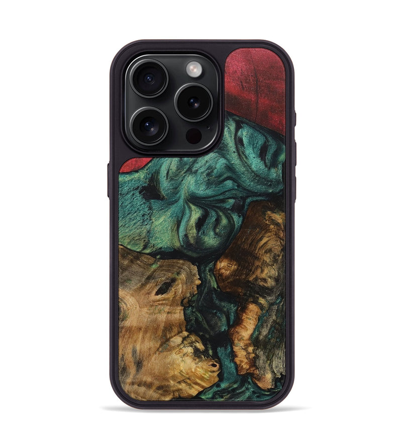 iPhone 15 Pro Wood+Resin Phone Case - Natasha (Mosaic, 708985)