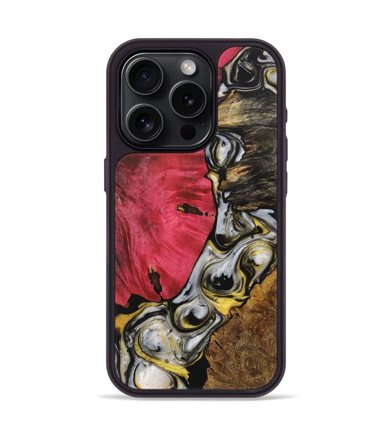 iPhone 15 Pro Wood+Resin Phone Case - Abigail (Mosaic, 708986)
