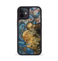 iPhone 12 Wood+Resin Phone Case - Juanita (Teal & Gold, 708999)
