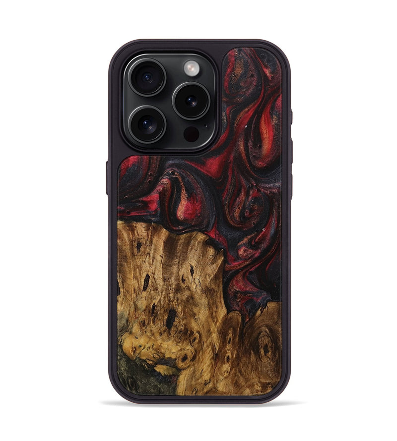 iPhone 15 Pro Wood+Resin Phone Case - Reign (Red, 709002)