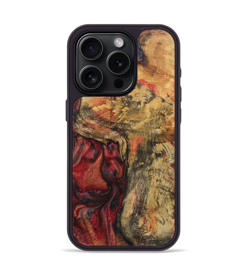 iPhone 15 Pro Wood+Resin Phone Case - Maxine (Red, 709012)
