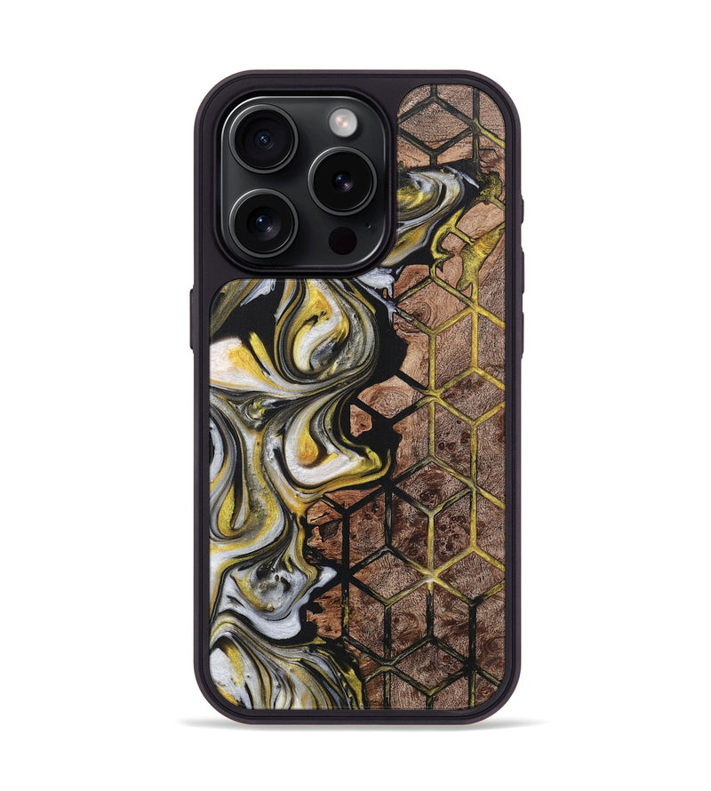 iPhone 15 Pro Wood+Resin Phone Case - Christina (Pattern, 709014)