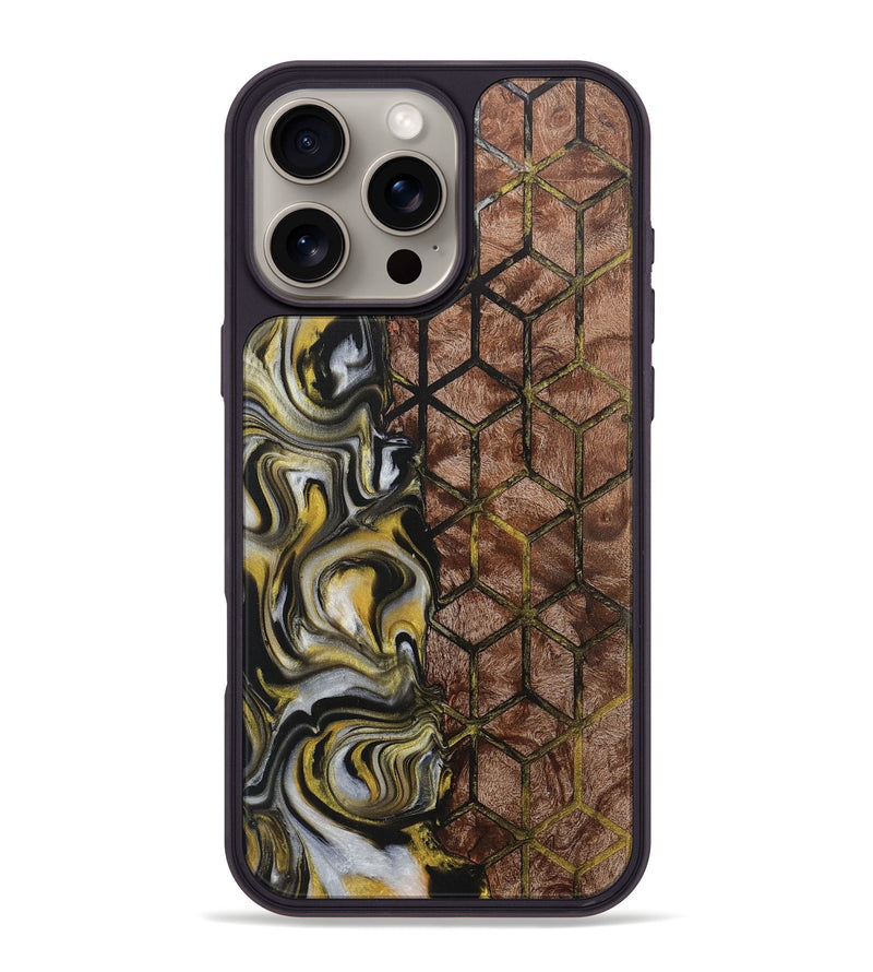 iPhone 16 Pro Max Wood+Resin Phone Case - Ross (Pattern, 709020)