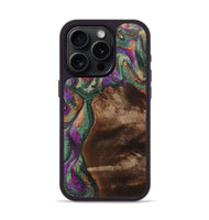 iPhone 15 Pro Wood+Resin Phone Case - Evangeline (Green, 709238)