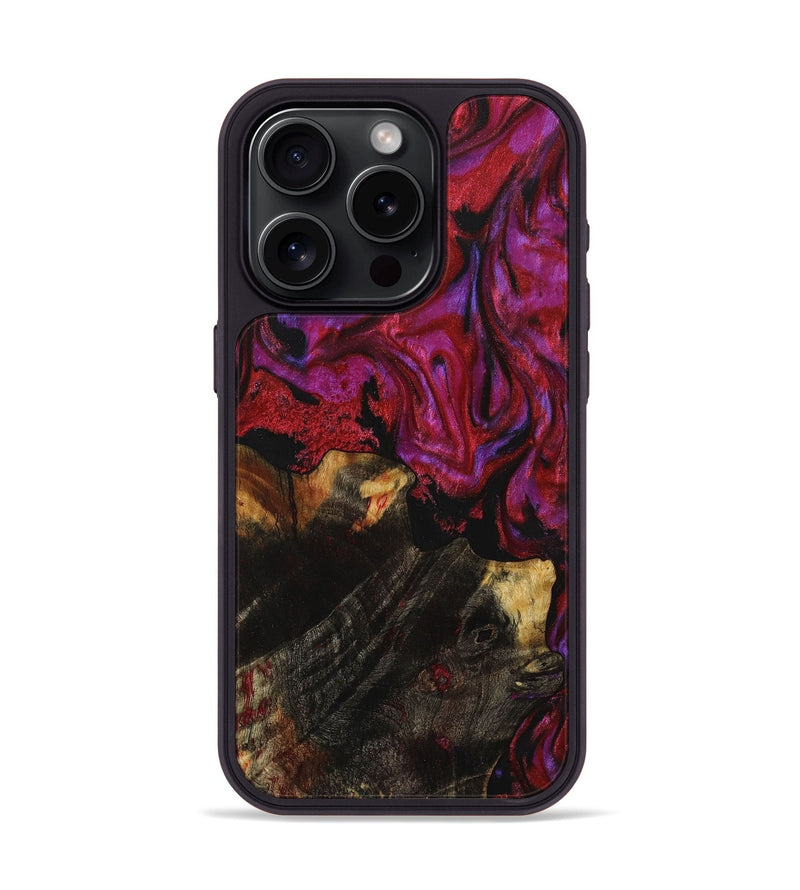 iPhone 15 Pro Wood+Resin Phone Case - Abigail (Red, 709249)