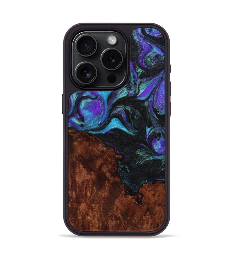 iPhone 15 Pro Wood+Resin Phone Case - Jarod (Purple, 709298)