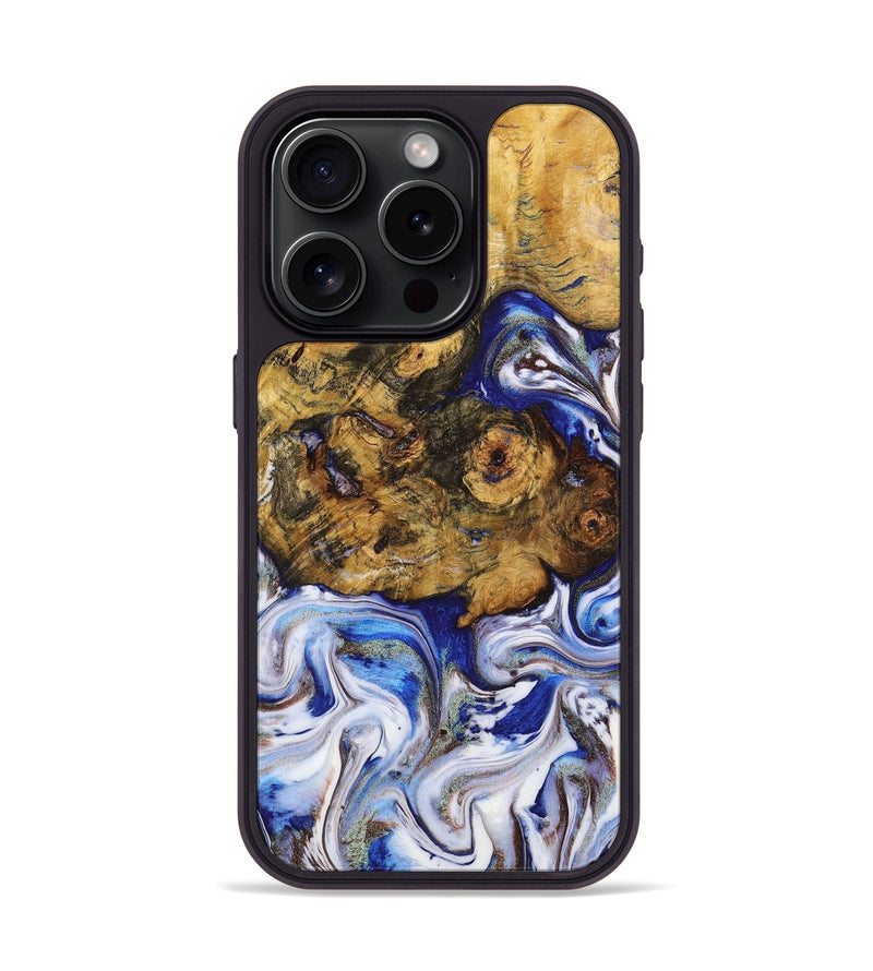 iPhone 15 Pro Wood+Resin Phone Case - Stanley (Blue, 709331)