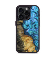 iPhone 15 Pro Wood+Resin Phone Case - Gabriella (Blue, 709359)