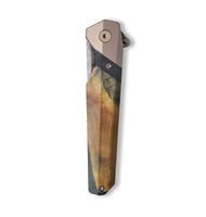 Live Edge Wood+Resin Pocket Knife - Jordyn (Wood Burl, 709365)