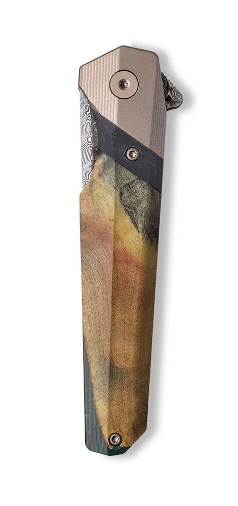 Live Edge Wood+Resin Pocket Knife - Jordyn (Wood Burl, 709365)