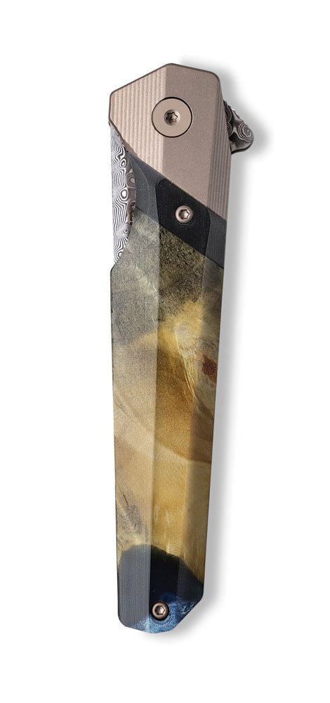 Live Edge Wood+Resin Pocket Knife - Andy (Wood Burl, 709368)