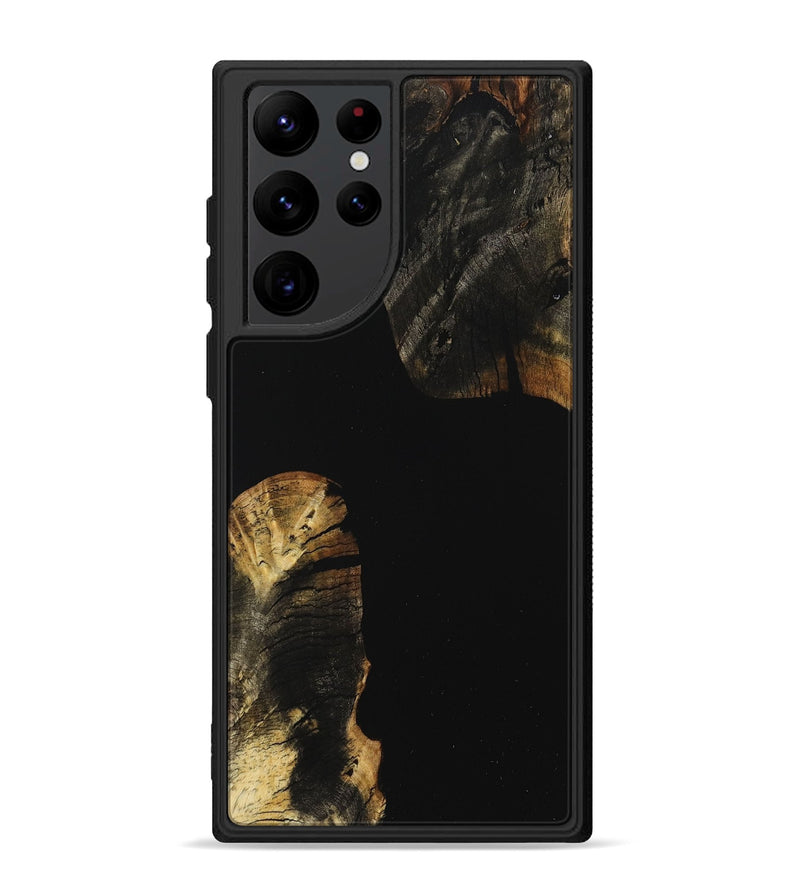 Galaxy S22 Ultra Wood+Resin Phone Case - Renee (Pure Black, 709482)