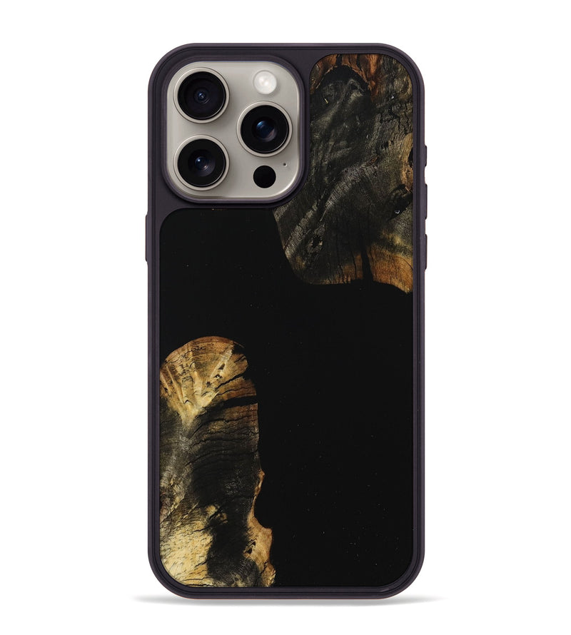 iPhone 15 Pro Max Wood+Resin Phone Case - Renee (Pure Black, 709482)