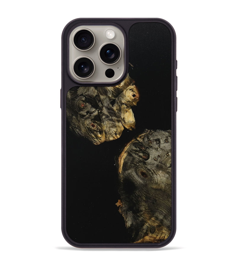 iPhone 15 Pro Max Wood+Resin Phone Case - Terrell (Pure Black, 709485)