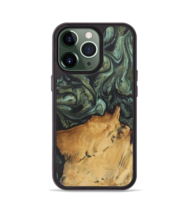 iPhone 13 Pro Wood+Resin Phone Case - Dorothy (Green, 709631)