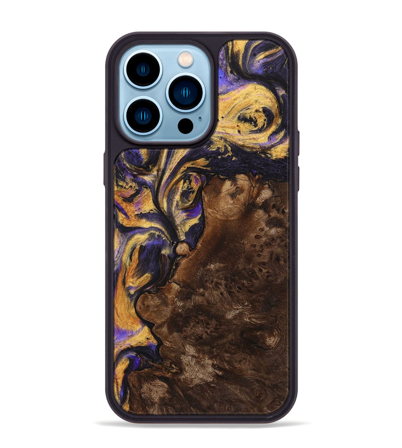 iPhone 14 Pro Max Wood+Resin Phone Case - Josue (Purple, 709667)