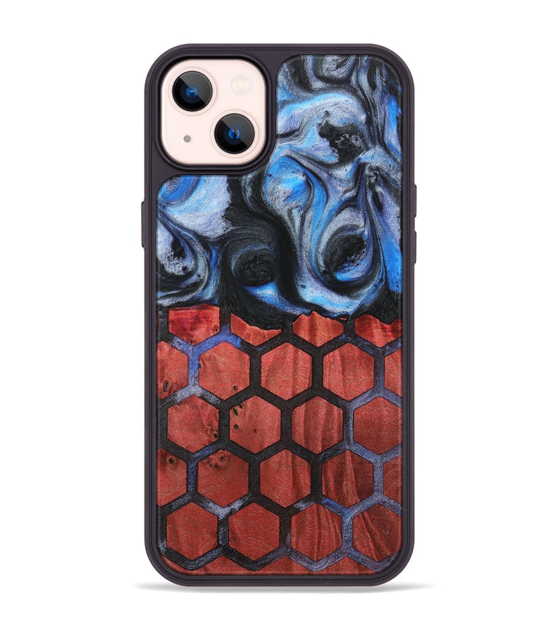 iPhone 14 Plus Wood+Resin Phone Case - Melvin (Pattern, 709977)