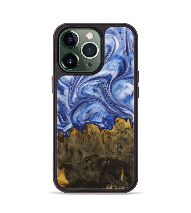 iPhone 13 Pro Wood+Resin Phone Case - Zander (Blue, 710097)