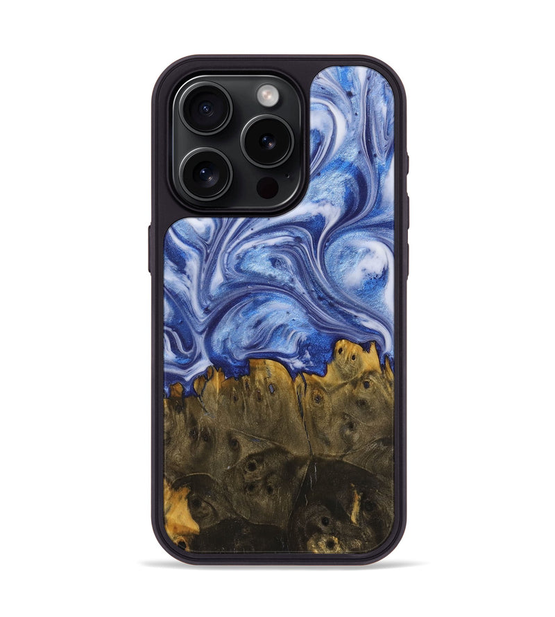 iPhone 15 Pro Wood+Resin Phone Case - Zander (Blue, 710097)