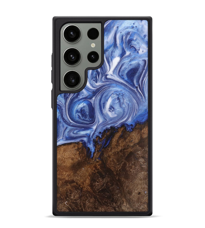 Galaxy S24 Ultra Wood+Resin Phone Case - Iris (Blue, 710103)