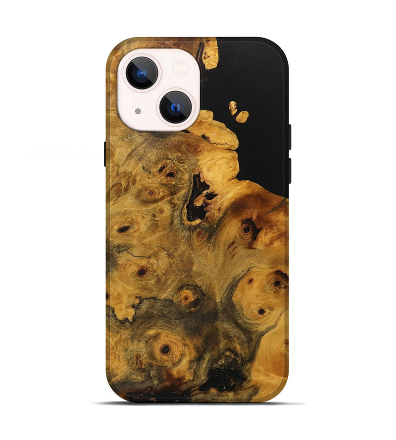 iPhone 13 Wood+Resin Live Edge Phone Case - Marlene (Pure Black, 710125)