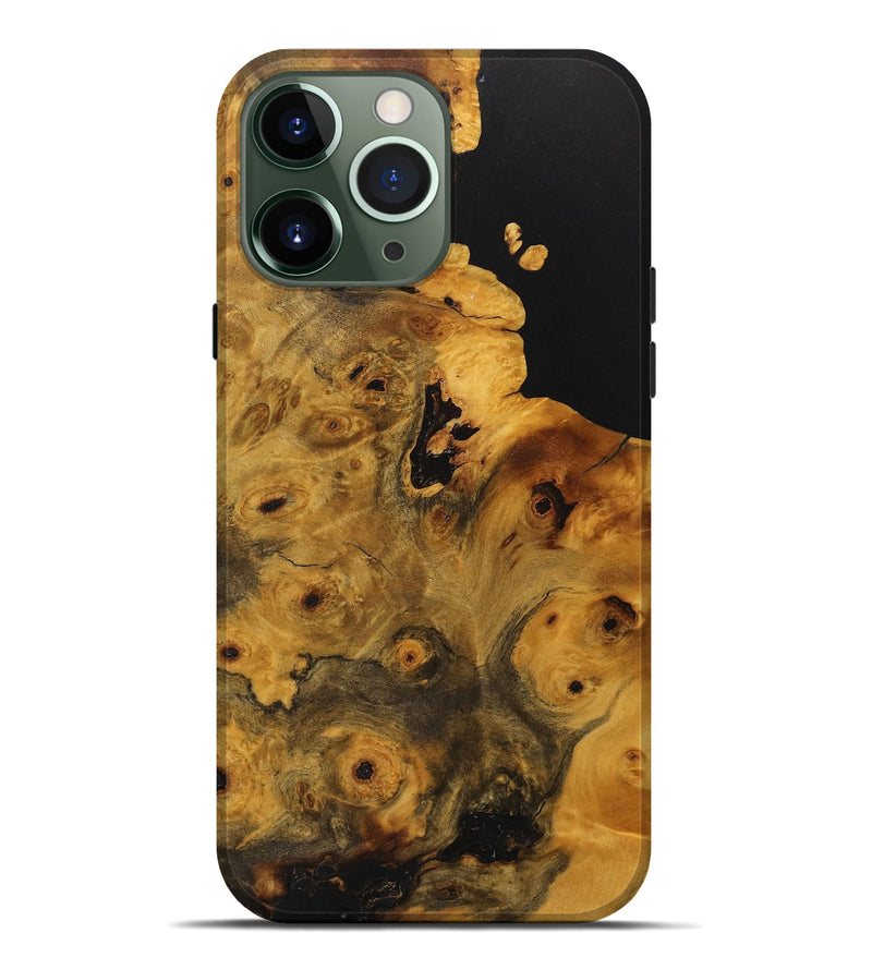 iPhone 13 Pro Max Wood+Resin Live Edge Phone Case - Marlene (Pure Black, 710125)