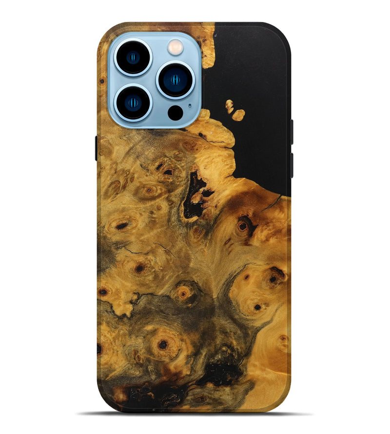 iPhone 14 Pro Max Wood+Resin Live Edge Phone Case - Marlene (Pure Black, 710125)