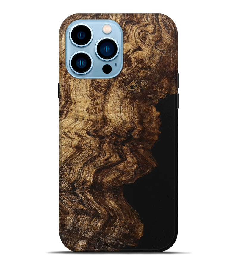 iPhone 14 Pro Max Wood+Resin Live Edge Phone Case - Reed (Wood Burl, 710127)