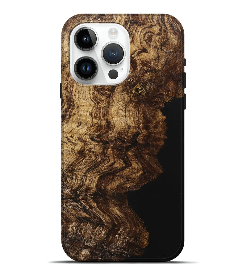 iPhone 15 Pro Max Wood+Resin Live Edge Phone Case - Reed (Wood Burl, 710127)