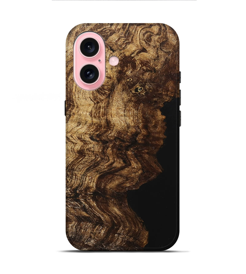 iPhone 16 Wood+Resin Live Edge Phone Case - Reed (Wood Burl, 710127)