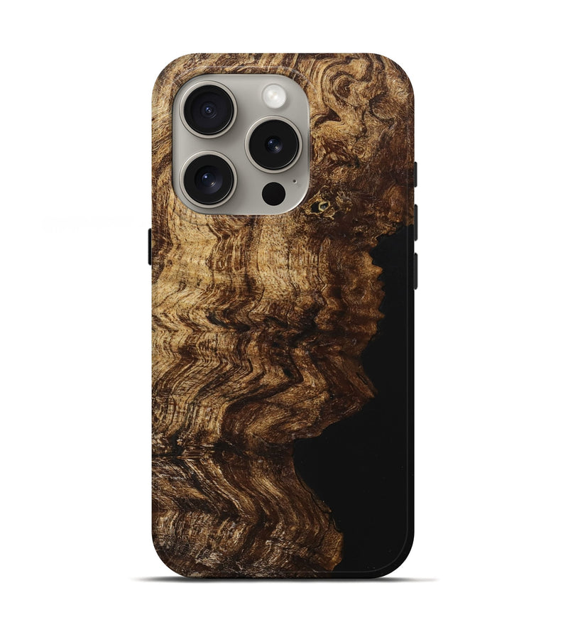 iPhone 16 Pro Wood+Resin Live Edge Phone Case - Reed (Wood Burl, 710127)