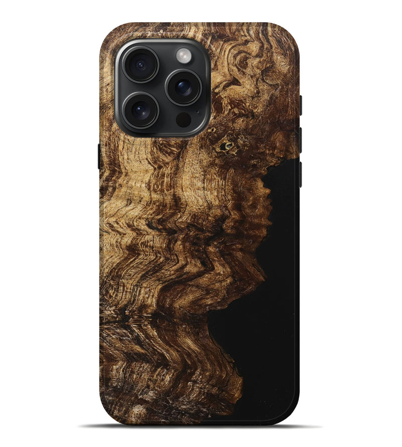 iPhone 16 Pro Max Wood+Resin Live Edge Phone Case - Reed (Wood Burl, 710127)