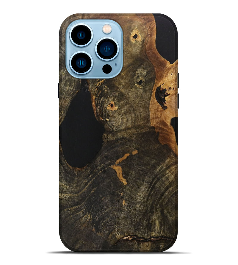 iPhone 14 Pro Max Wood+Resin Live Edge Phone Case - Ty (Wood Burl, 710130)