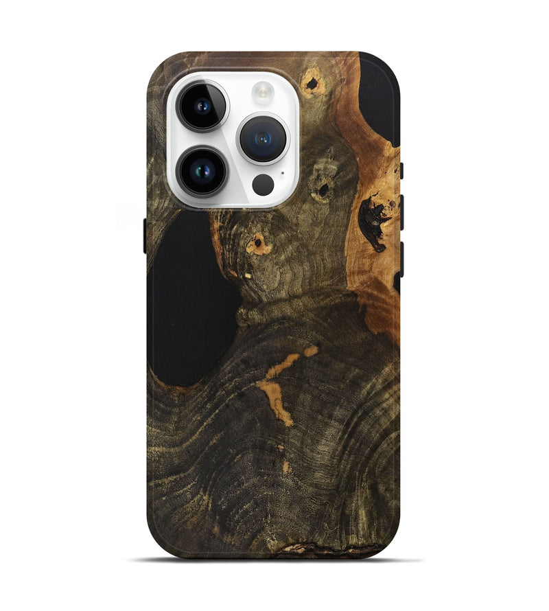 iPhone 15 Pro Wood+Resin Live Edge Phone Case - Ty (Wood Burl, 710130)