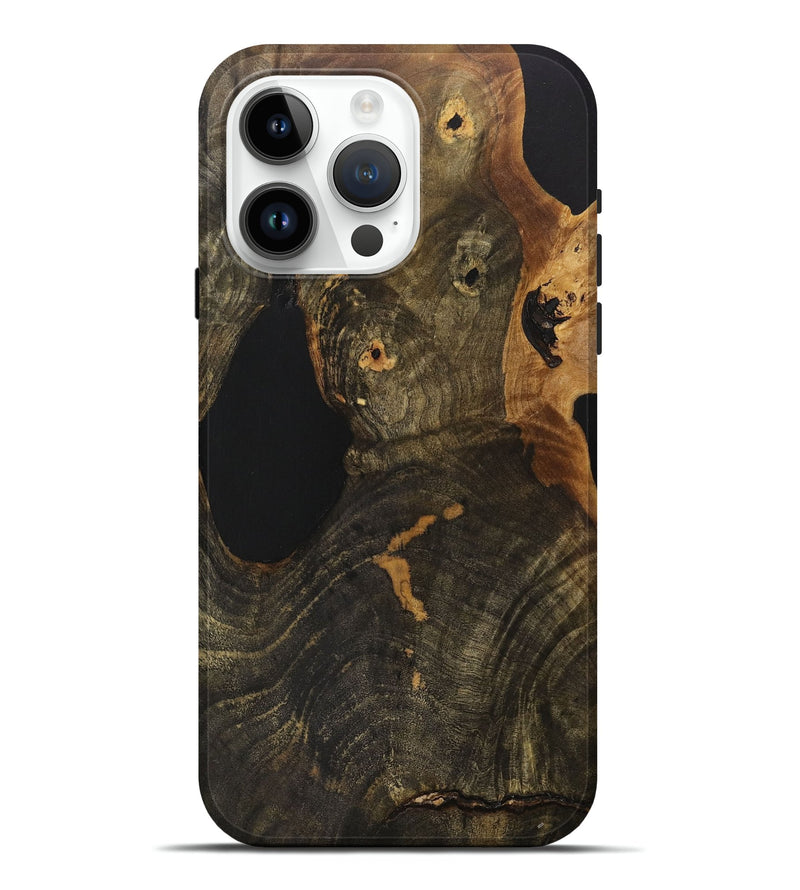 iPhone 15 Pro Max Wood+Resin Live Edge Phone Case - Ty (Wood Burl, 710130)