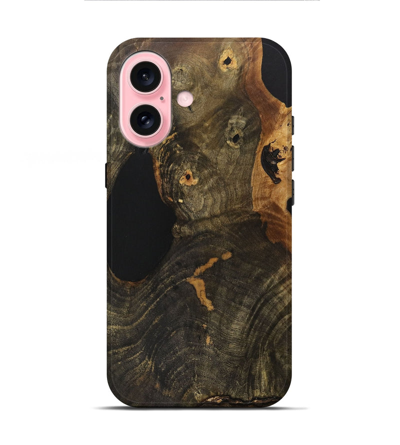 iPhone 16 Wood+Resin Live Edge Phone Case - Ty (Wood Burl, 710130)