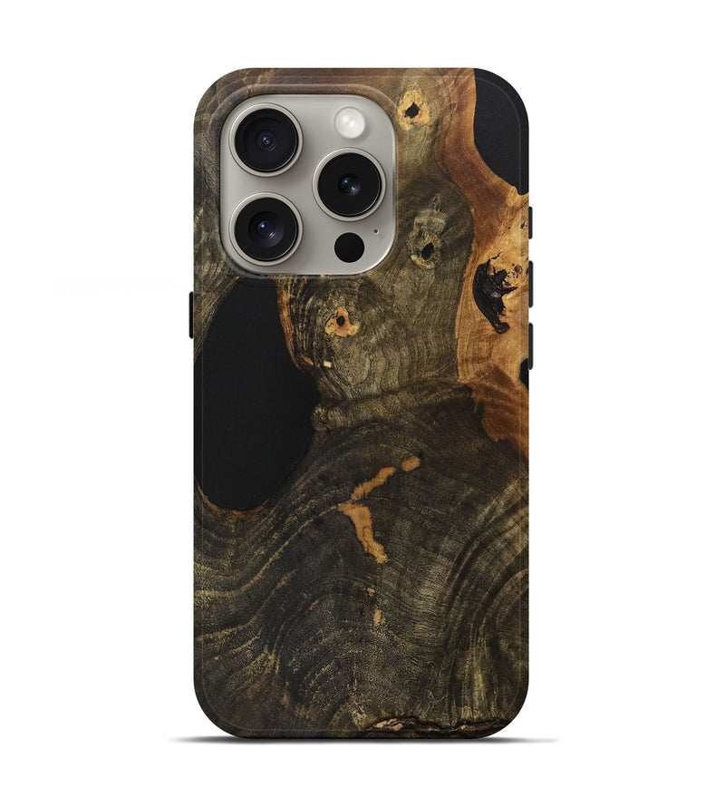 iPhone 16 Pro Wood+Resin Live Edge Phone Case - Ty (Wood Burl, 710130)