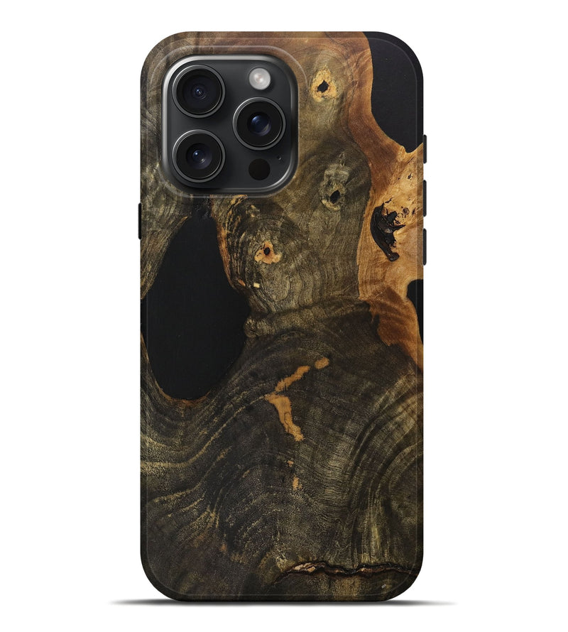 iPhone 16 Pro Max Wood+Resin Live Edge Phone Case - Ty (Wood Burl, 710130)