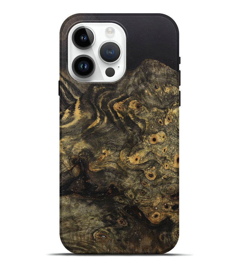 iPhone 15 Pro Max Wood+Resin Live Edge Phone Case - Joe (Wood Burl, 710134)