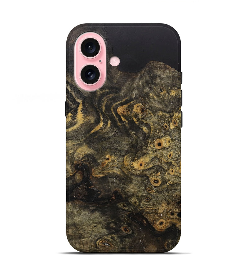 iPhone 16 Wood+Resin Live Edge Phone Case - Joe (Wood Burl, 710134)