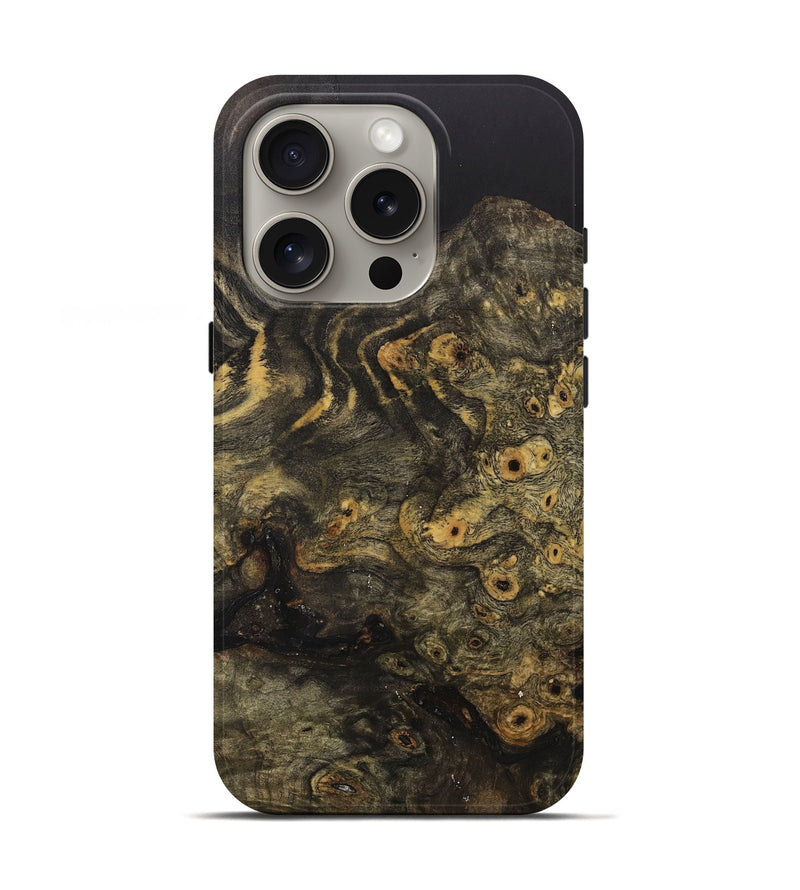 iPhone 16 Pro Wood+Resin Live Edge Phone Case - Joe (Wood Burl, 710134)