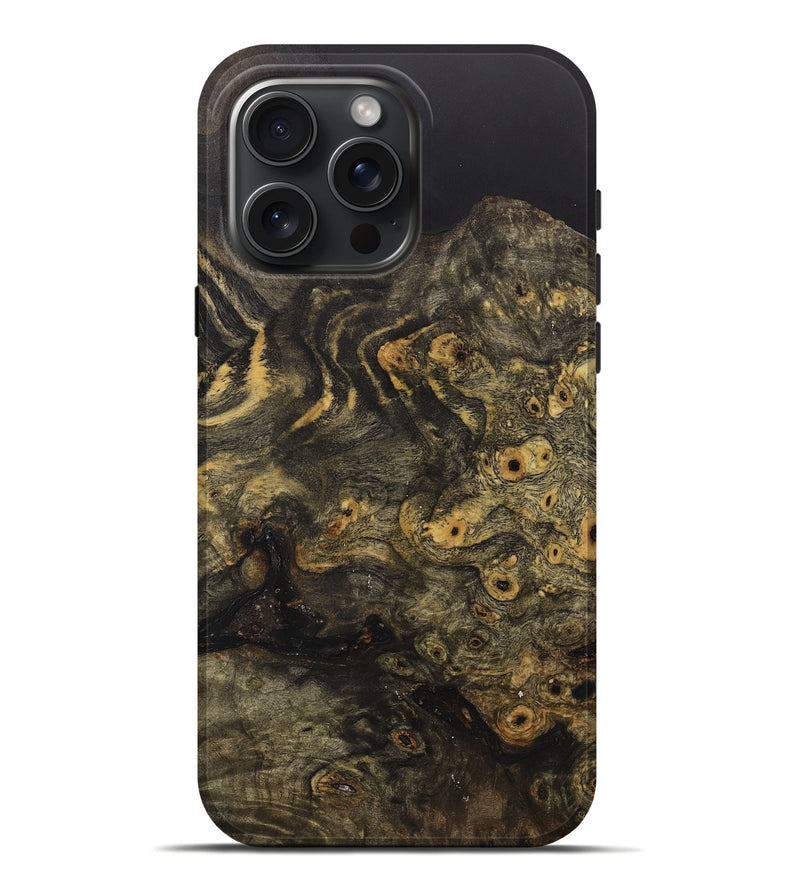 iPhone 16 Pro Max Wood+Resin Live Edge Phone Case - Joe (Wood Burl, 710134)