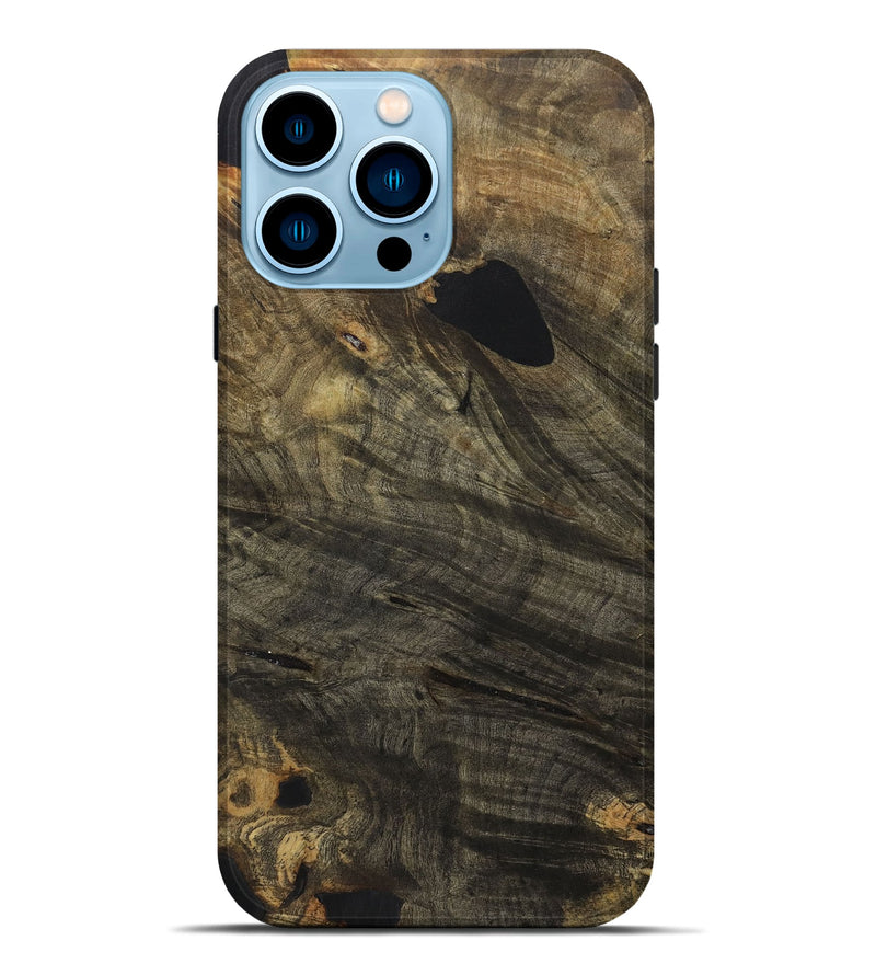 iPhone 14 Pro Max Wood+Resin Live Edge Phone Case - Francine (Wood Burl, 710136)