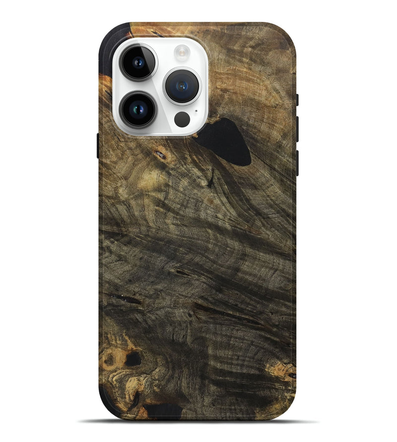 iPhone 15 Pro Max Wood+Resin Live Edge Phone Case - Francine (Wood Burl, 710136)